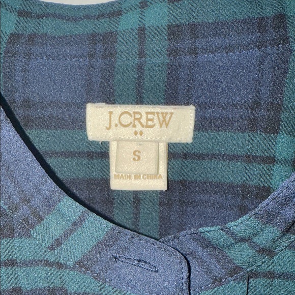 J. Crew Tartan Plaid Sheer Blouse / size small. B8 - Picture 2 of 8